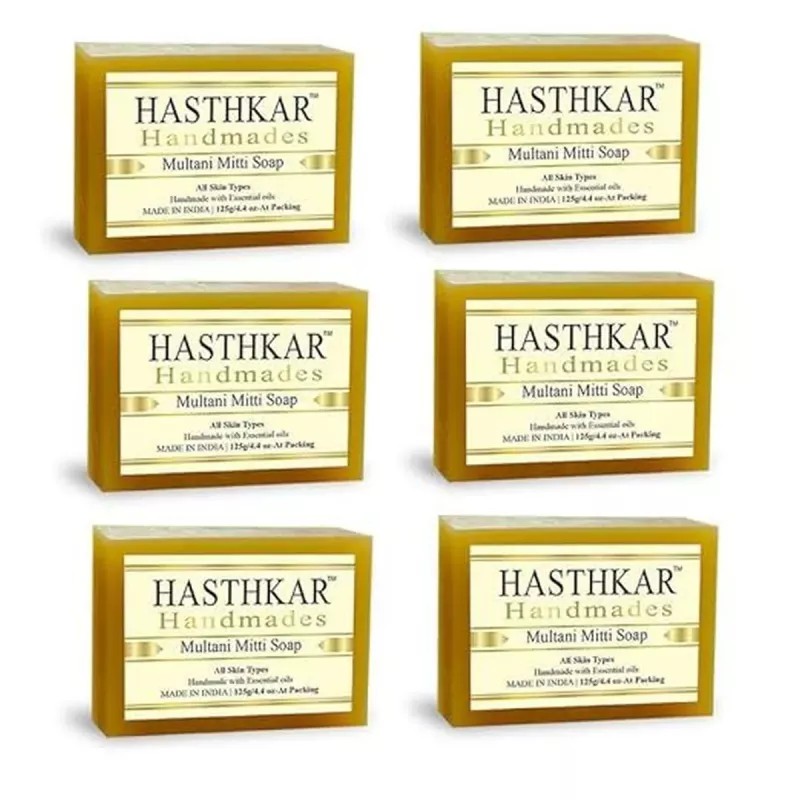 Hasthkar Handmades Multani Mitti Soap (125g, Pack of 6)