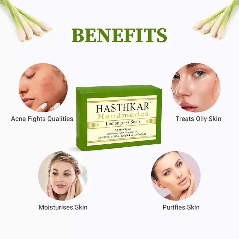 Hasthkar Handmades Lemongrass Soap (125g, Pack of 2)