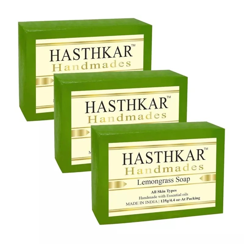 Hasthkar Handmades Lemongrass Soap (125g, Pack of 3)