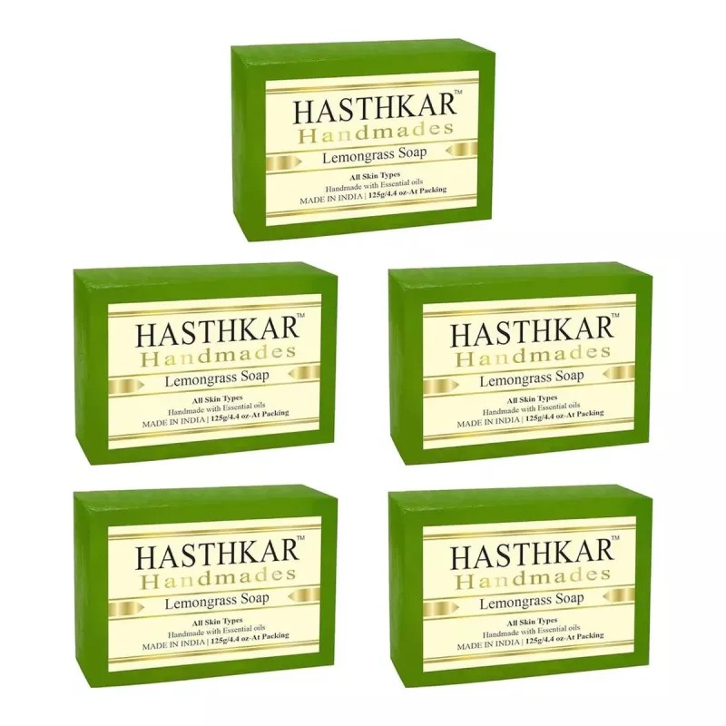 Hasthkar Handmades Lemongrass Soap (125g, Pack of 5)