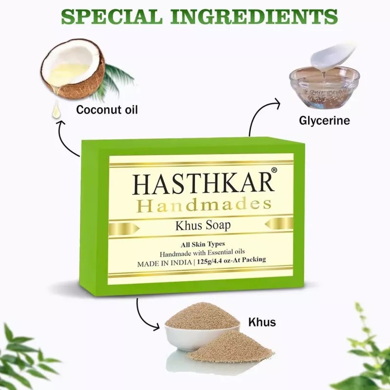 Hasthkar Handmades Khus Soap (125g, Pack of 2)