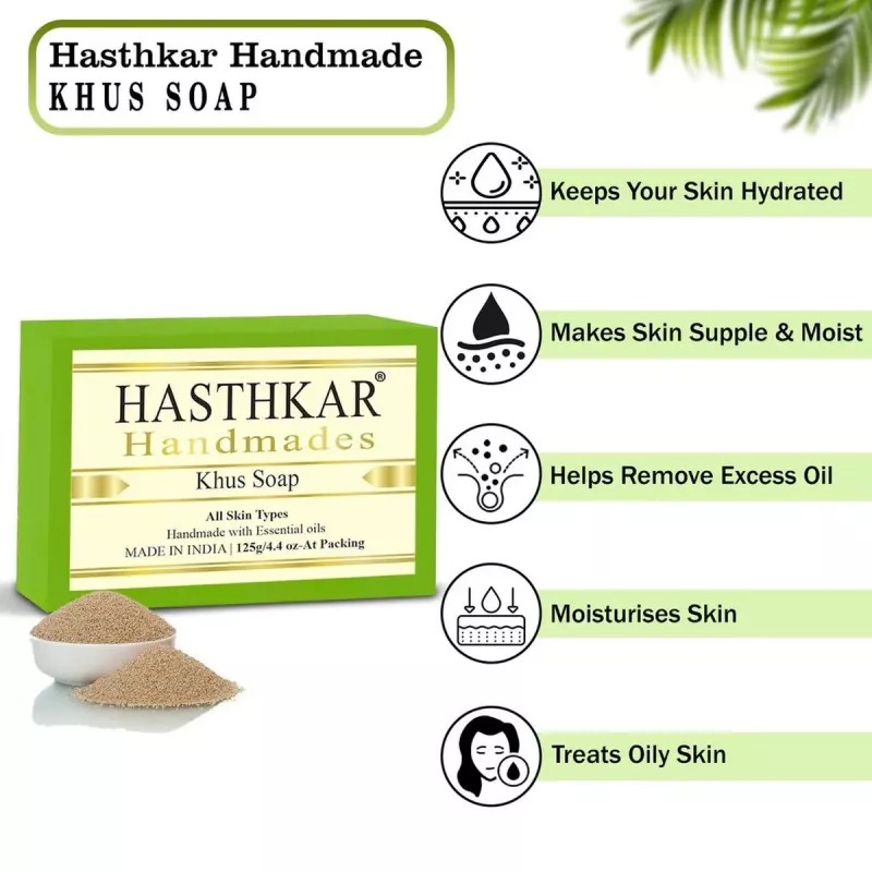 Hasthkar Handmades Khus Soap (125g, Pack of 4)