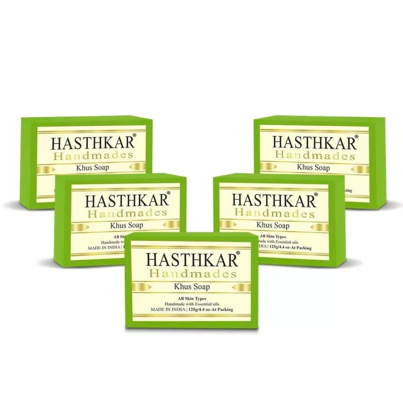 Hasthkar Handmades Khus Soap (125g, Pack of 5)