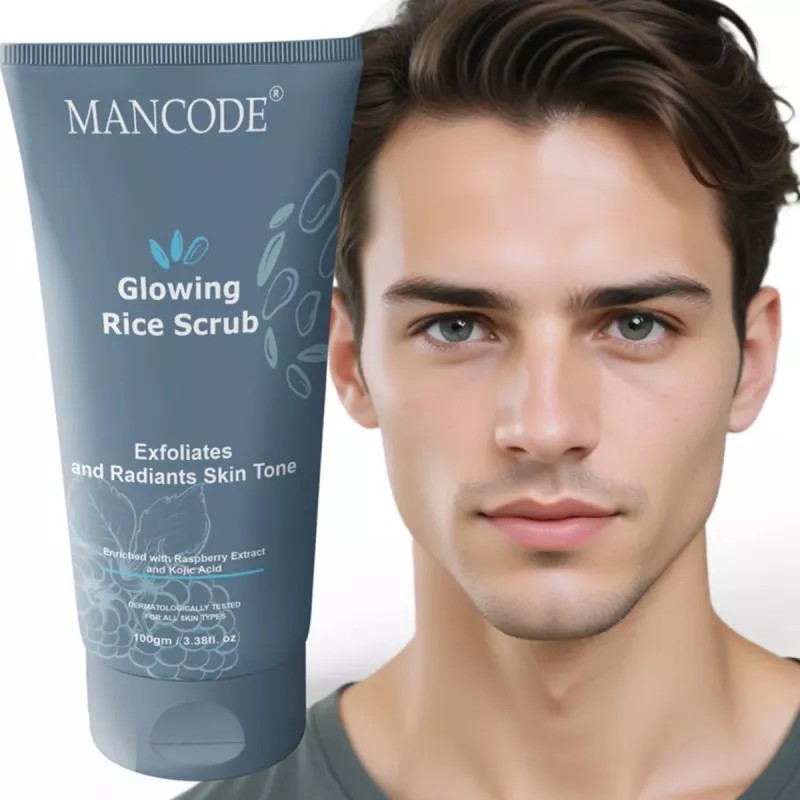 Mancode Glowing Rice Face Scrub (100g)