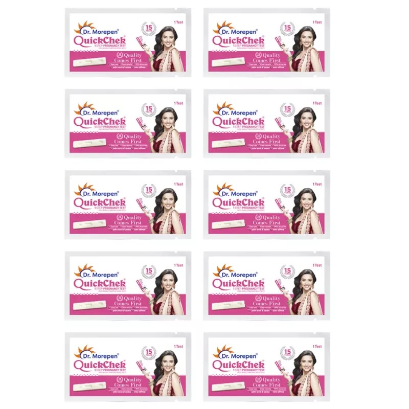 Dr Morepen Quickchek Pregnancy Test Kit (1Pack, Pack of 10)