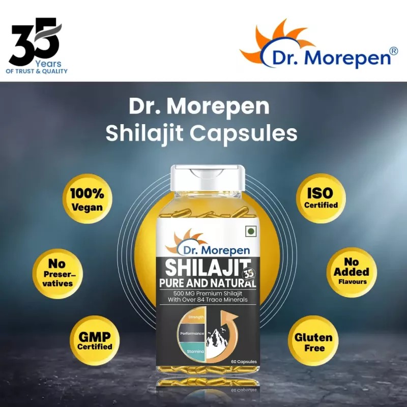 Dr Morepen Shilajit Capsules (60caps, Pack of 2)