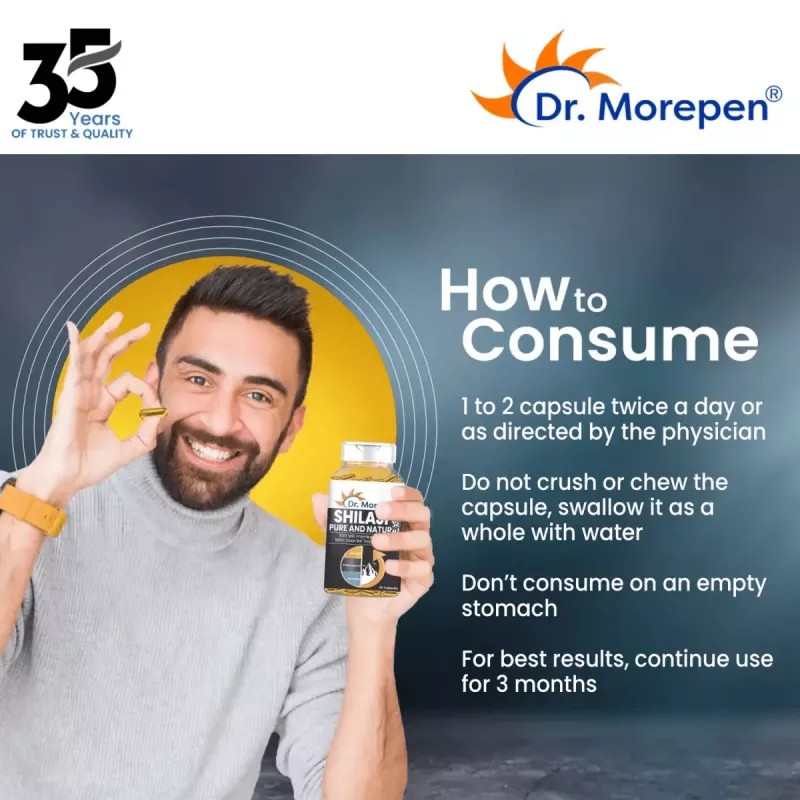 Dr Morepen Shilajit Capsules (60caps, Pack of 2)