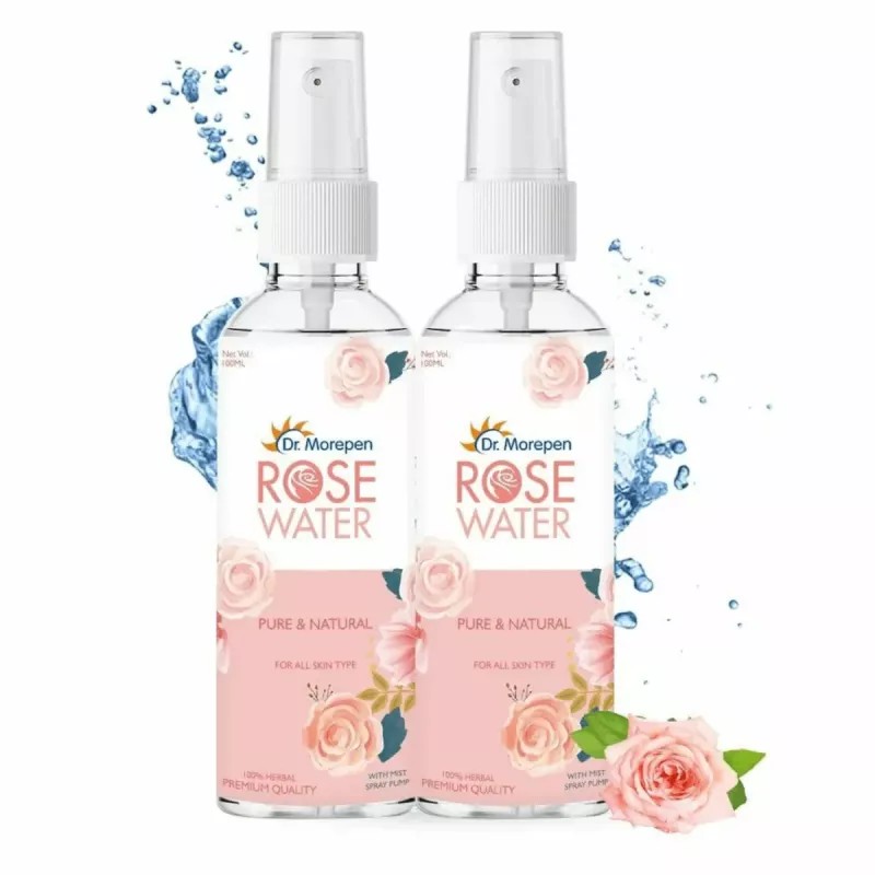 Dr Morepen Pure & Natural Rose Water Spray (100ml, Pack of 2)