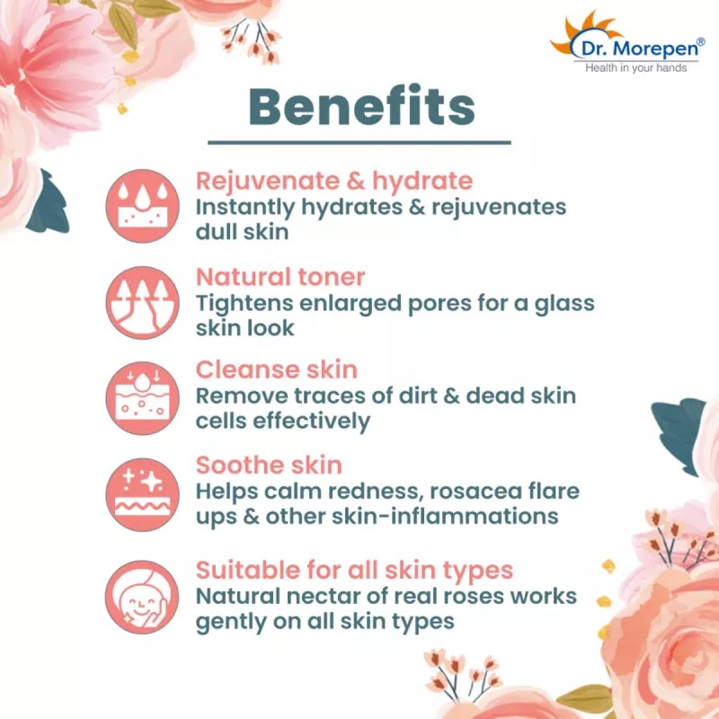 Dr Morepen Pure & Natural Rose Water Spray (100ml, Pack of 2)