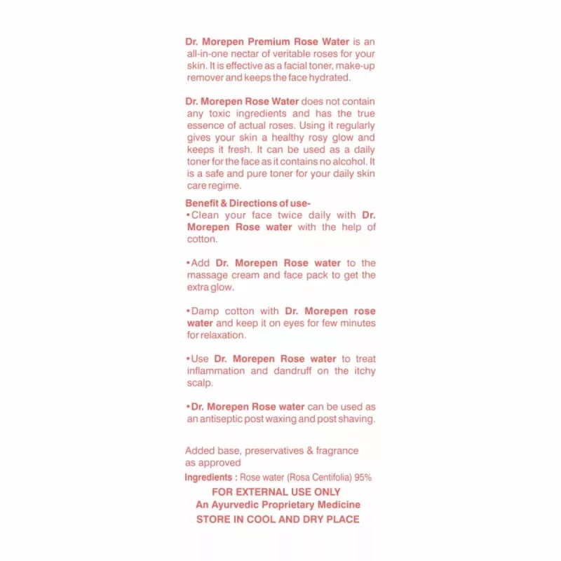 Dr Morepen Pure & Natural Rose Water Spray (100ml, Pack of 2)