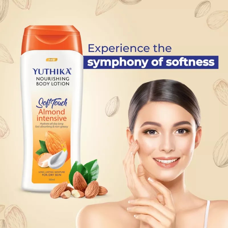 Yuthika Soft Touch Almond Intensive Body Lotion (100ml, Pack of 2)