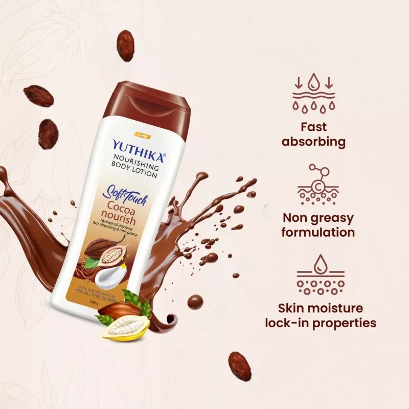Yuthika Soft Touch Cocoa Nourish Body Lotion (100ml, Pack of 2)