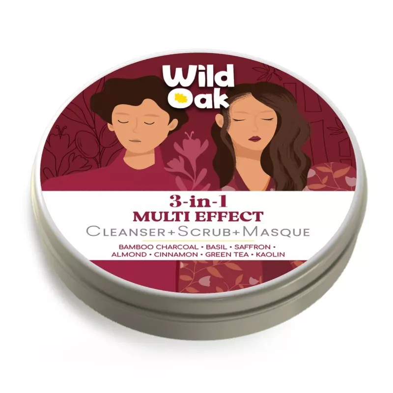 Wild Oak 3 In 1 Multi Effect Cleanser + Scrub + Masque (100g)