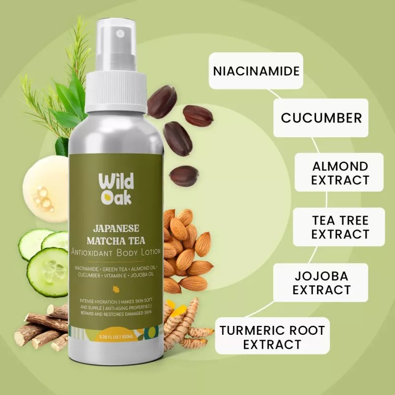 Wild Oak Japanese Matcha Tea Body Lotion (100ml)