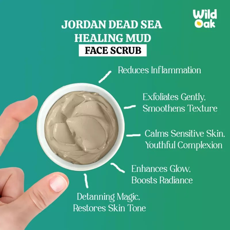 Wild Oak Jordan Dead Sea Healing Mud Face Scrub (100g)