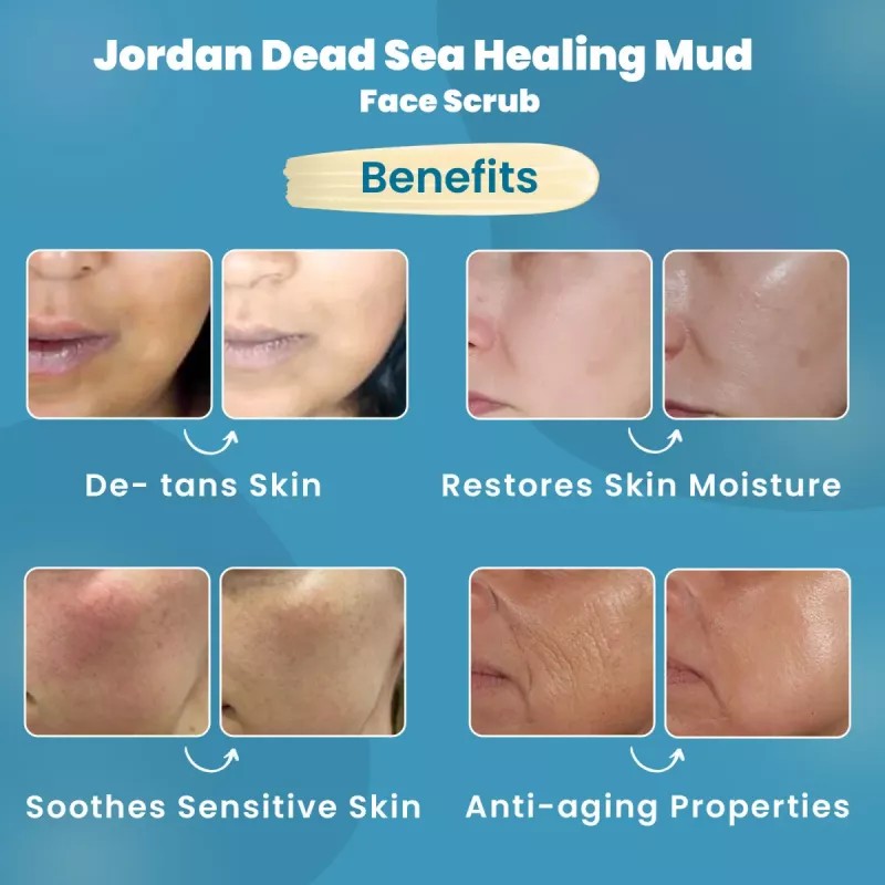 Wild Oak Jordan Dead Sea Healing Mud Face Scrub (100g)