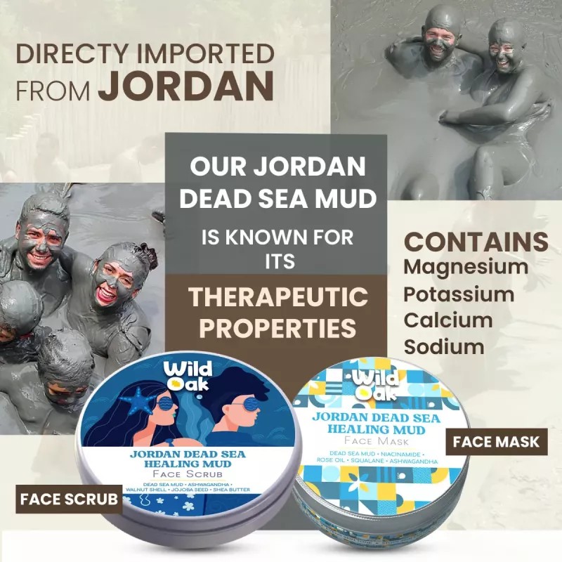 Wild Oak Jordan Dead Sea Healing Mud Face Scrub (100g)
