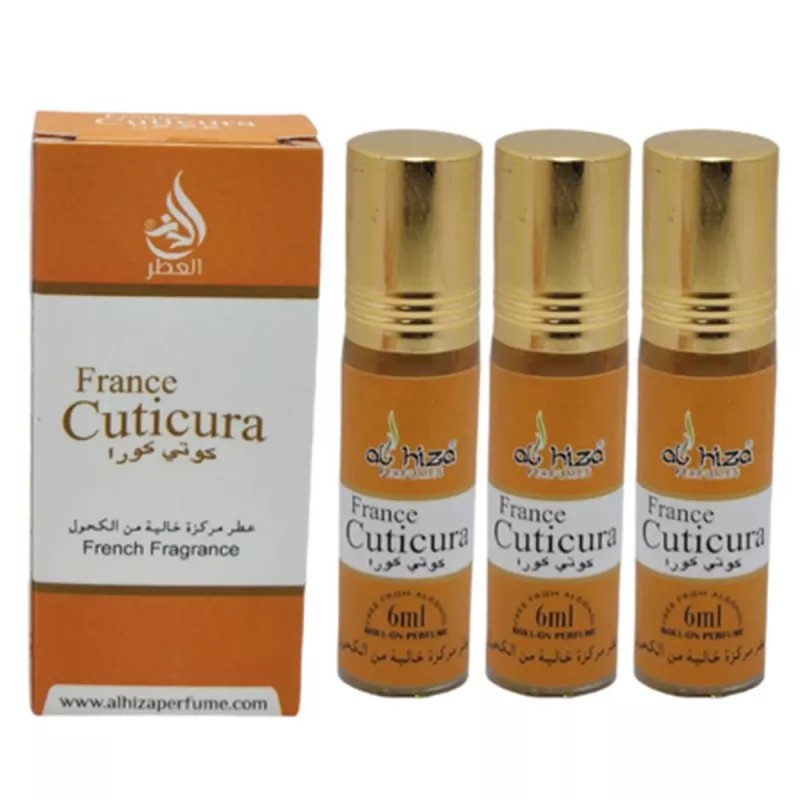 Al Hiza Perfumes Cuticura Roll-on Perfume Free From Alcohol (6ml, Pack of 3)