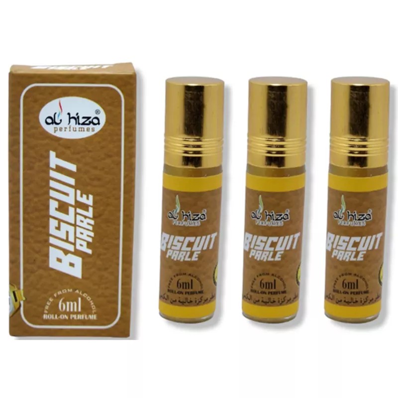 Al Hiza Perfumes Biscuit Parle Roll-on Perfume Free From Alcohol (6ml, Pack of 3)