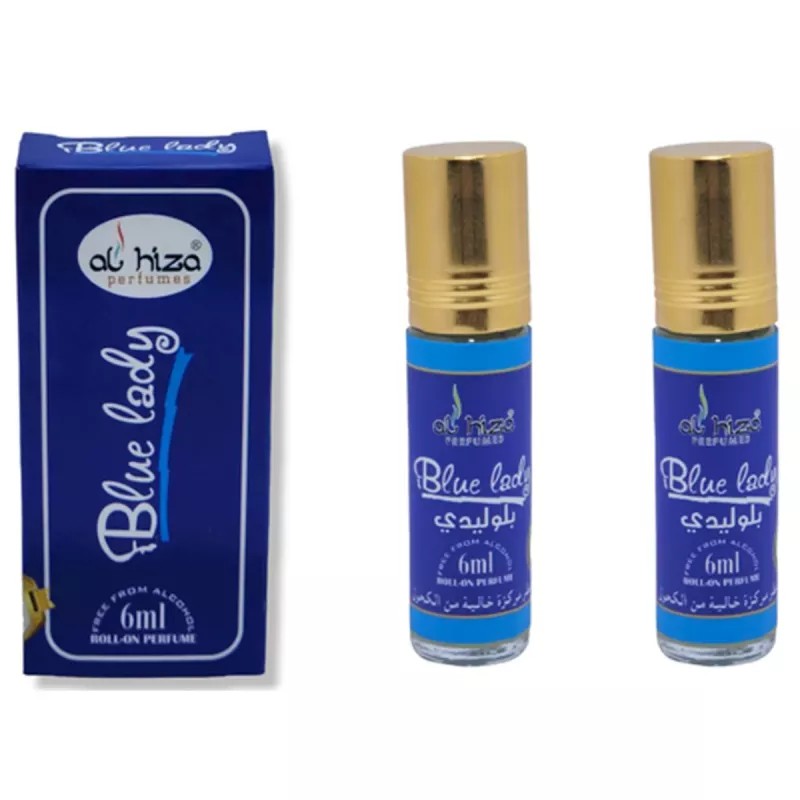 Al Hiza Perfumes Blue Lady Roll-on Perfume Free From Alcohol (6ml, Pack of 2)
