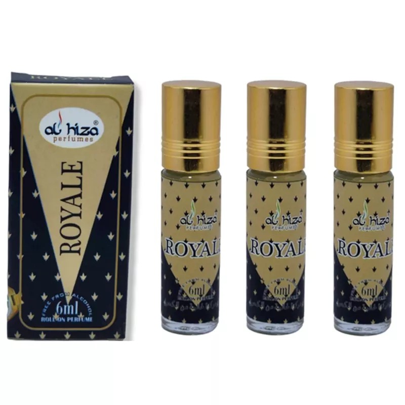 Al Hiza Perfumes Royale Roll-on Perfume Free From Alcohol (6ml, Pack of 3)