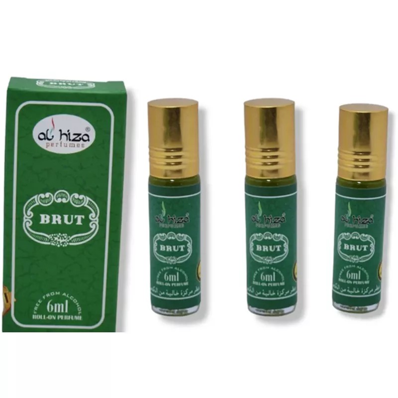 Al Hiza Perfumes Brut Roll-on Perfume Free From Alcohol (6ml, Pack of 3)