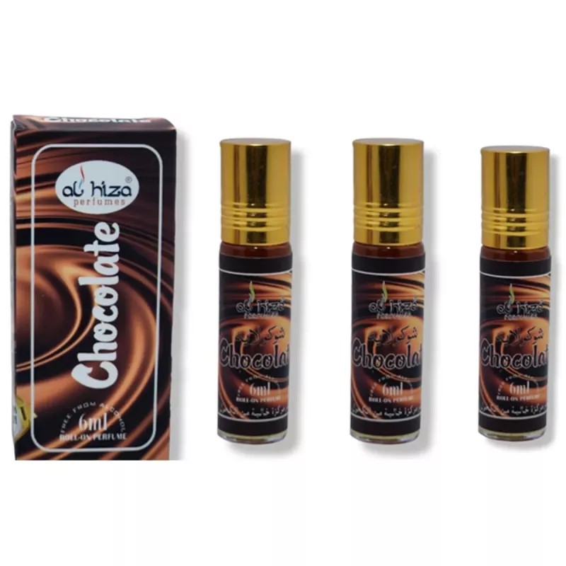 Al Hiza Perfumes Chocolate Roll-on Perfume Free From Alcohol (6ml, Pack of 3)