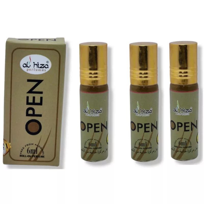 Al Hiza Perfumes Open Roll-on Perfume Free From Alcohol (6ml, Pack of 3)