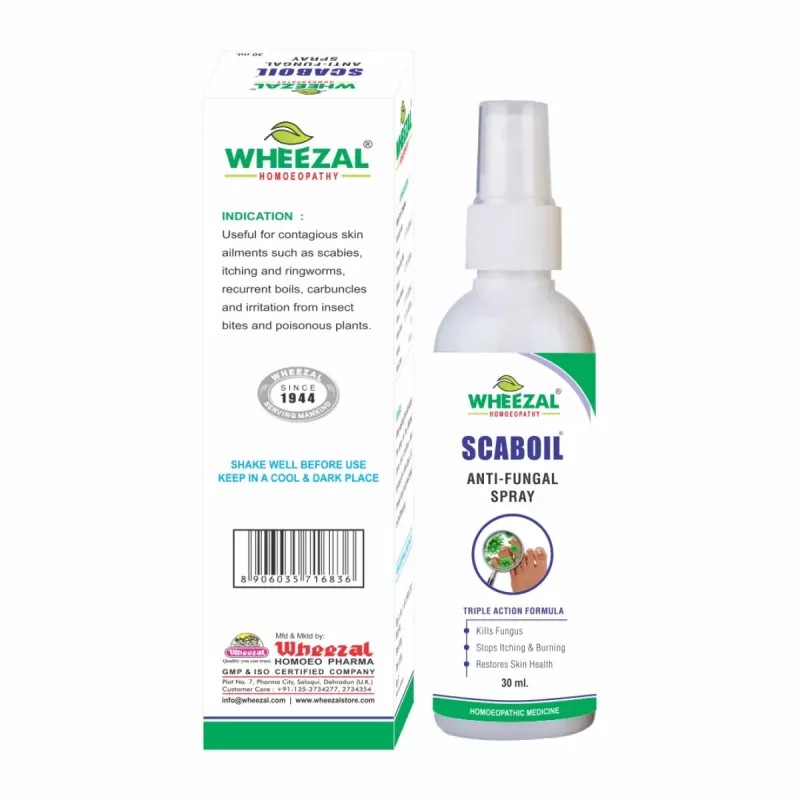 Wheezal Scaboil Anti-Fungal Spray (30ml, Pack of 2)