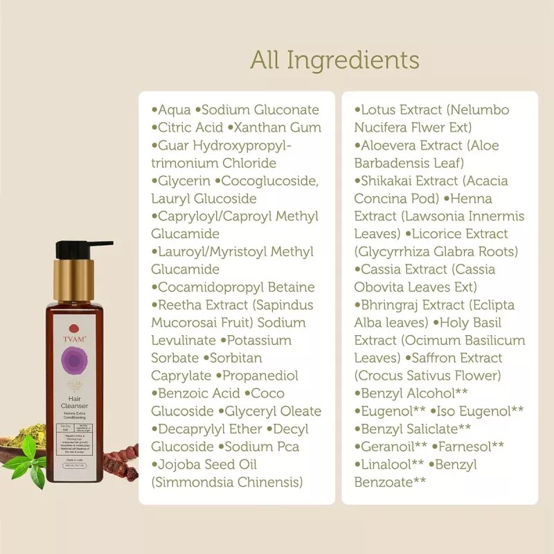 Tvam Hair Cleanser Henna Extra Conditioning (200ml)