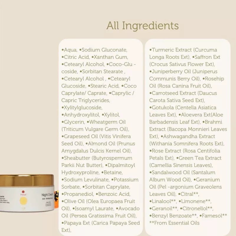 Tvam Night Cream Anti-Wrinkle Mantra (50g)