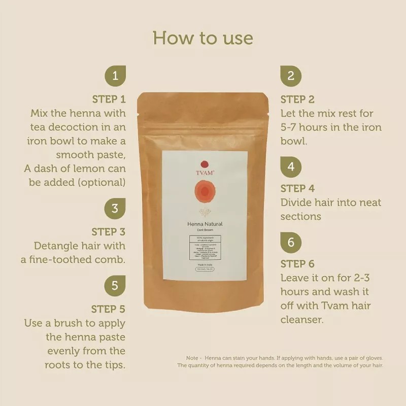 Tvam Henna Natural Powder Dark Brown (100g)