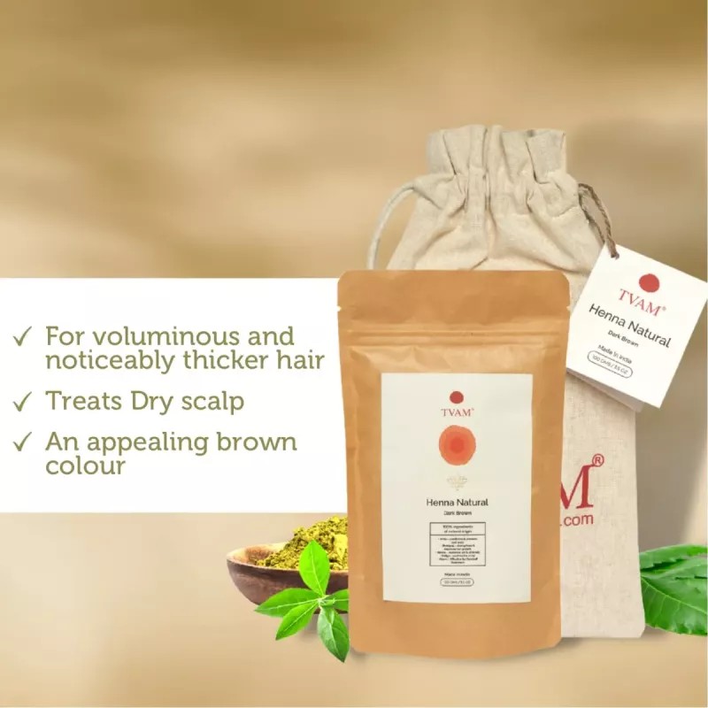 Tvam Henna Natural Powder Dark Brown (100g)