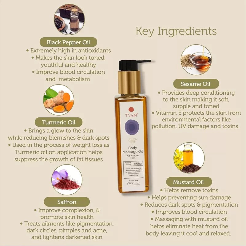 Tvam Body Massage Oil Anti-Cellulite Maya (200ml)