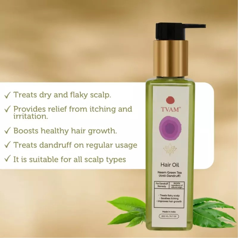 Tvam Hair Oil Neem Green Tea (Anti-Dandruff) (200ml)
