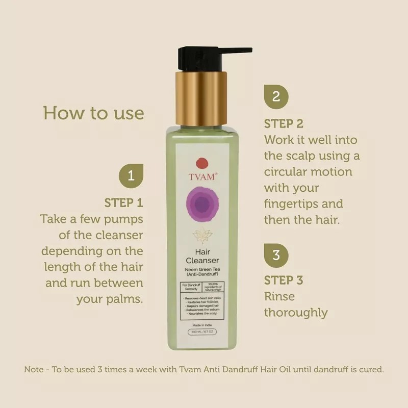 Tvam Hair Cleanser Neem Green Tea (Anti-Dandruff) (200ml)