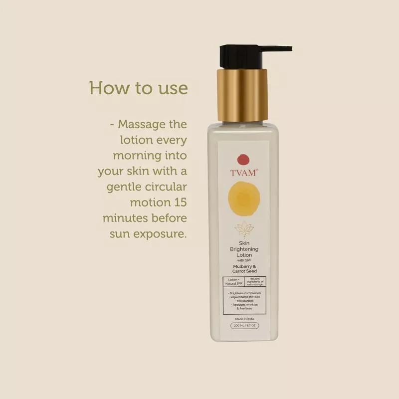 Tvam Skin Brightening Lotion With Spf Mulberry & Carrot Seed (200ml)