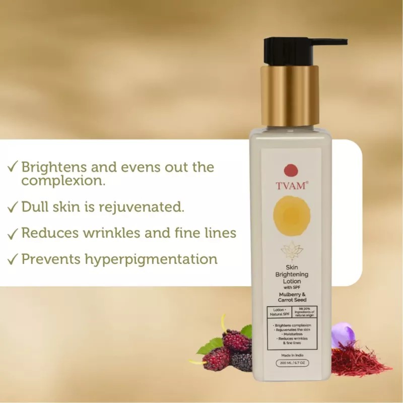 Tvam Skin Brightening Lotion With Spf Mulberry & Carrot Seed (200ml)