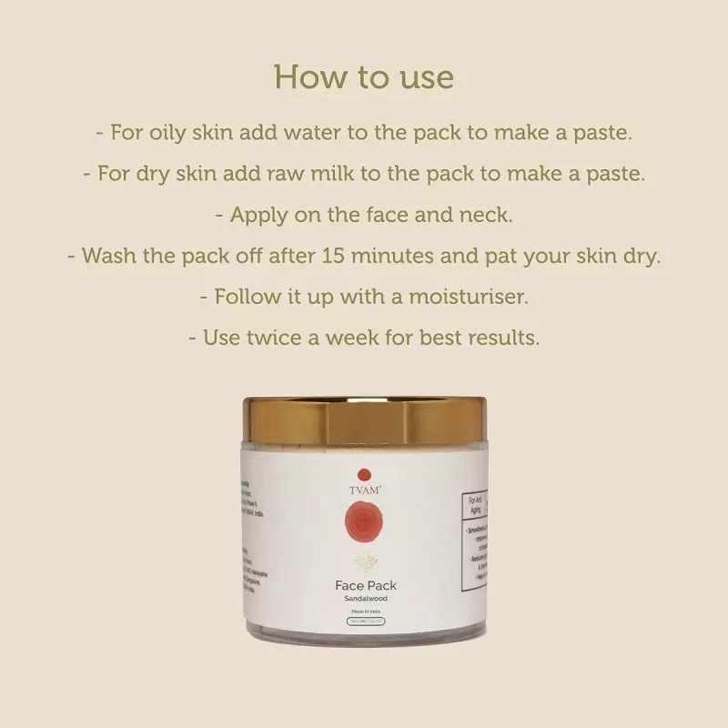 Tvam Face Pack Powder Sandalwood (100g)