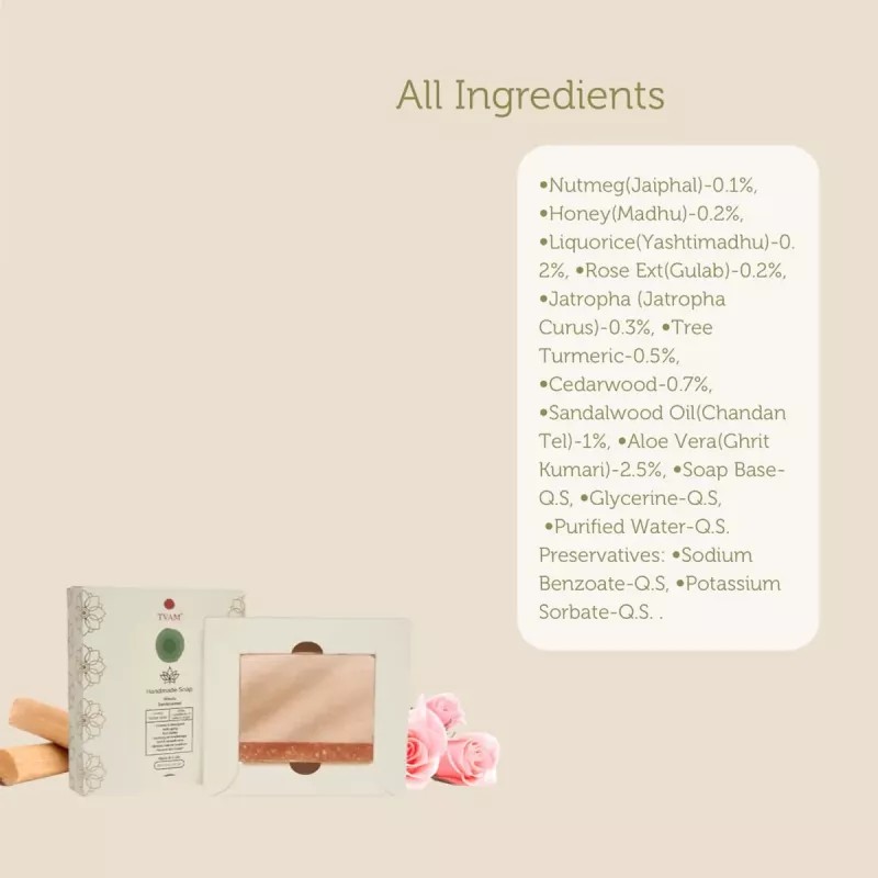 Tvam Handmade Soap Woody Sandalwood (100g)