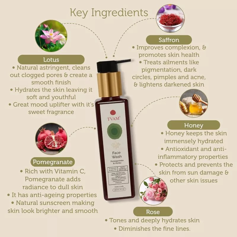Tvam Face Wash Pomegranate & Honey (200ml)