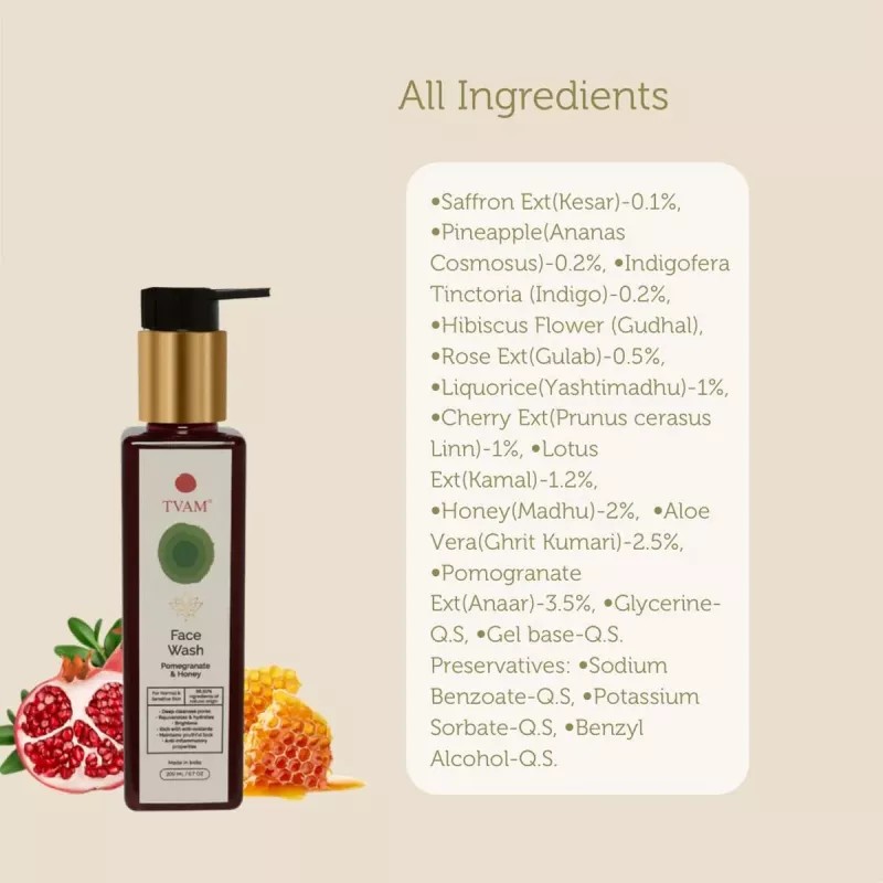 Tvam Face Wash Pomegranate & Honey (200ml)