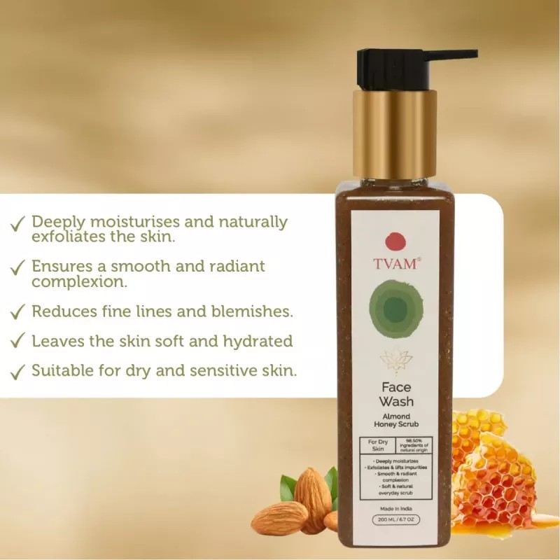 Tvam Face Wash Almond Honey Scrub (200ml)