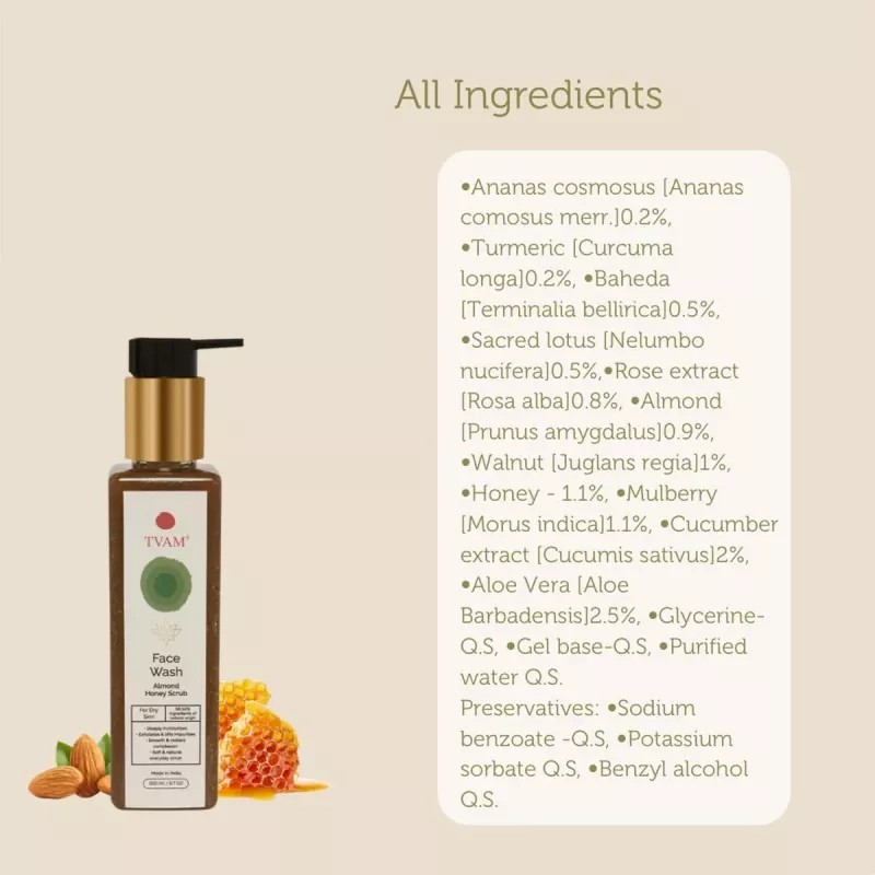 Tvam Face Wash Almond Honey Scrub (200ml)