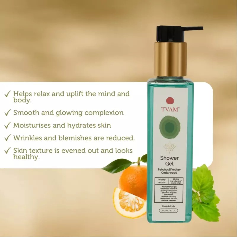 Tvam Shower Gel Patchouli Vetiver Cedarwood (200ml)