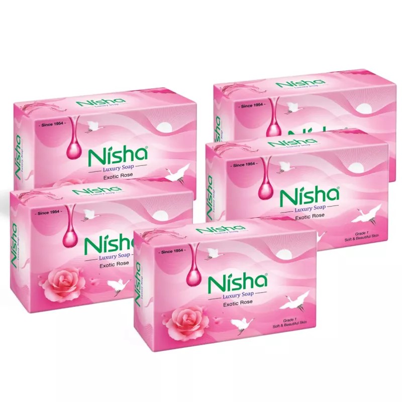 Nisha Luxury Soap Exotic Rose (100g, Pack of 5)