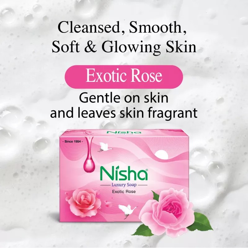 Nisha Luxury Soap Exotic Rose (100g, Pack of 5)