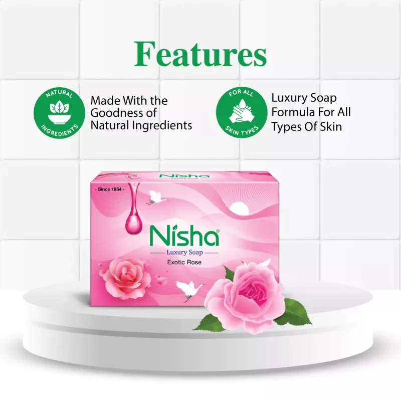 Nisha Luxury Soap Exotic Rose (100g, Pack of 5)