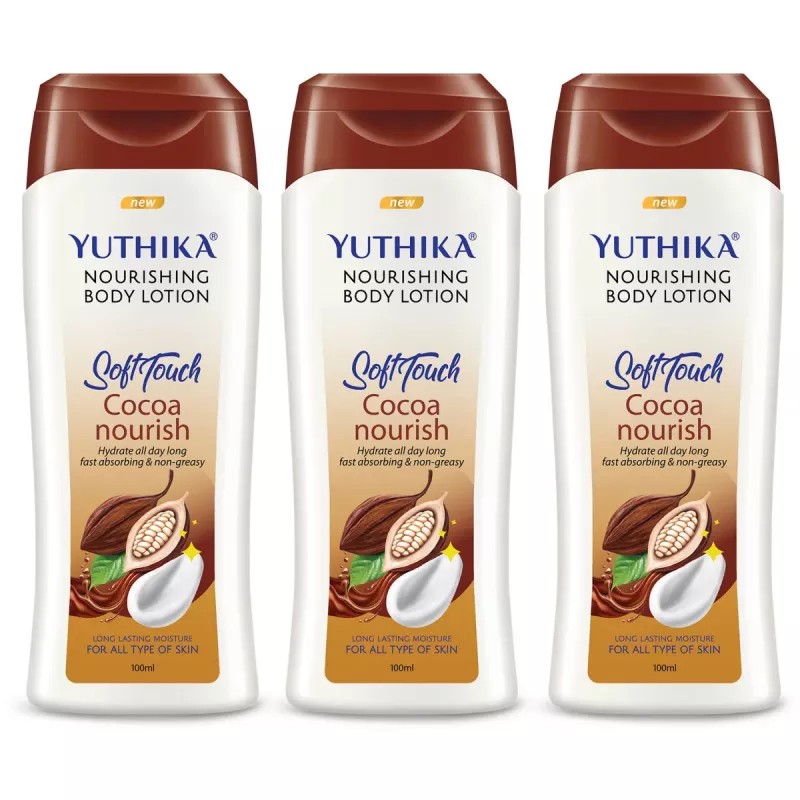 Yuthika Soft Touch Cocoa Nourish Body Lotion (100ml, Pack of 3)