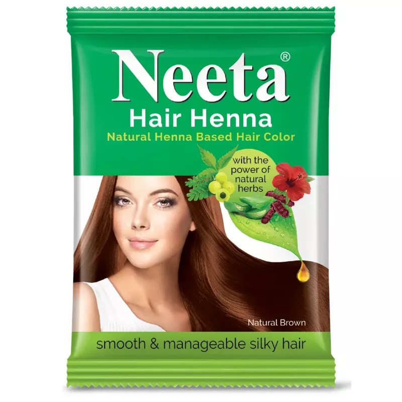 Neeta Hair Henna Mehndi Powder Natural Brown (50g, Pack of 6)